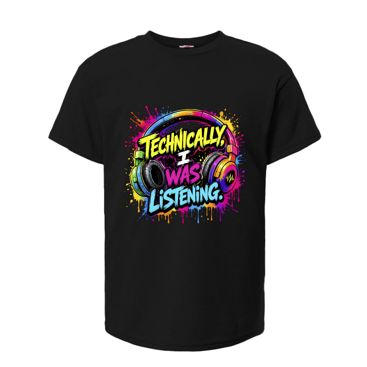 Technically I Was Listening funny kids graphic tee